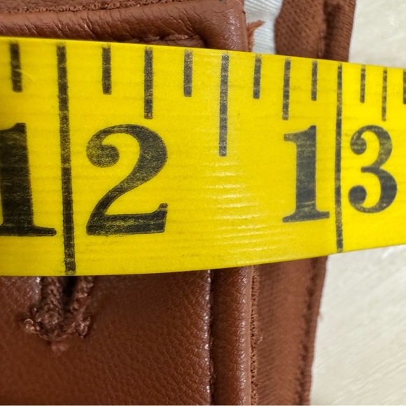 Abercrombie & Fitch The 90s Straight Ultra High Rise Faux Leather Pants Brown 14 - Picture 14 of 15